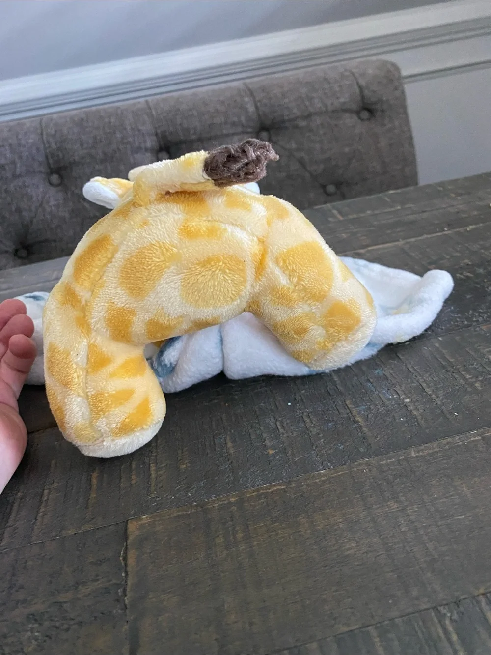 Little Beginnings Giraffe Star-Print Security Blanket for Kids - White & Yellow